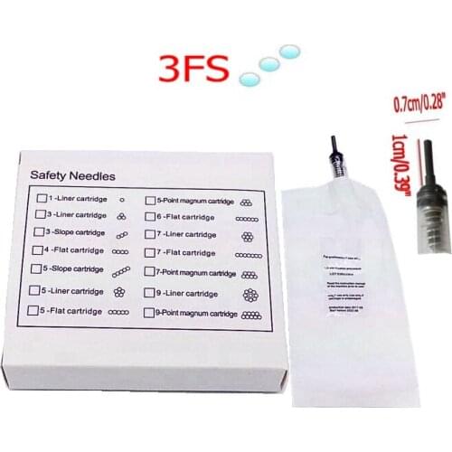 Royun Flat Slope 10Pcs/Lot 3FS Semi Pmu Permanent Makeup Tattoo Replacement Cartridge Needle Fit For Nouveau Machine