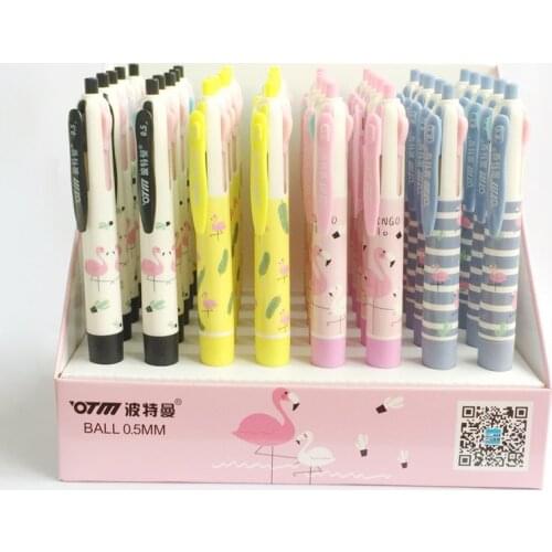 4 pcs/lot Hello Flamingo 4 Colors Chunky Cartoon Ballpoint Pen School Office Supply Gift Stationery Papelaria Escolar