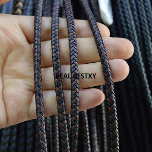 5m/lot approx: 5*4mm black brown braid leather Beading Cord Beading Wire Handcraft Accessory for bracelet & necklace leather
