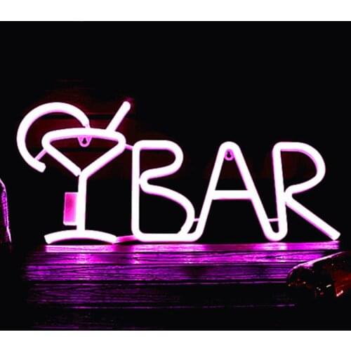 LED Neon Light Up Bar Signs with Lights Bar Neon Light and Signs Letters USB Operated Night Lights for Bar Pub Bistro Party