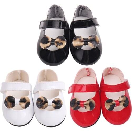 New Pattern Fashion Butterfly Leopard Print Shoes Fit 18 Inch American&43cm Baby New Born Doll Clothes Accessories Girls' Toys