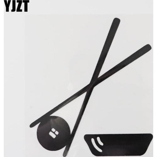 YJZT 12.6CM×14CM Chopsticks Plate Car Sticker Tableware Vinyl Decal Black/Silver 13E-0059
