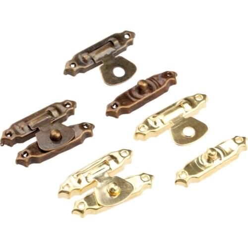 25pcs Box Latch Hasps 26x15mm 100Nails Antique Bronze/Gold Iron Wooden Case Vintage Hardware Jewelry Toggle Hasp Lock accessory