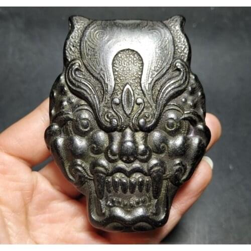 Iron meteorite, Tiger head and beast head pendant, Retro, old thing