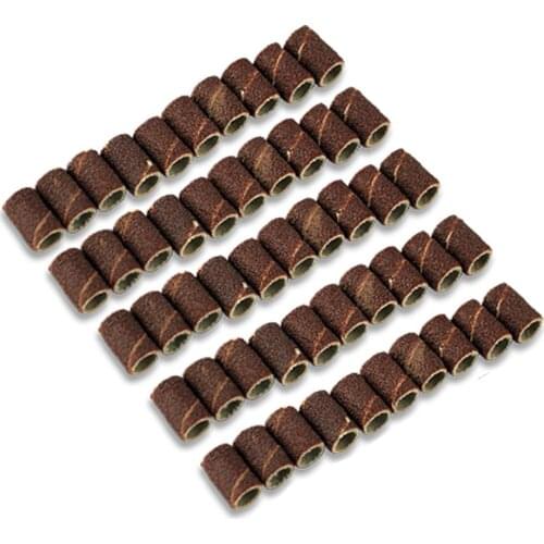 100 PCS 6MM Grit 80 120 180 Drum Sanding Band Kit Shank Rotary Tool Nail Drill Bits Abrasive Tools Dremel Accessories Drill Tip