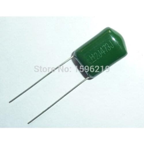 100pcs Mylar Film Capacitor 630V 2J473J 0.047uF 47nF 2J473 5% Polyester Film capacitor