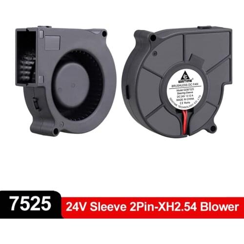 2Pcs Gdstime 75mmx75mmx25mm DC 24V 2Pin 7525 75*25MM Turbo Centrifuge Cooling Fan Brushless Exhaust Heatsink Radiator Blower Fan