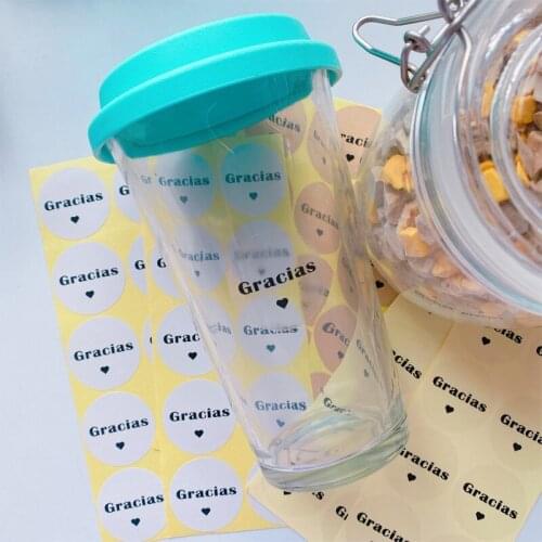 500pcs 3.5cm Gracias Spanish Thank You labels Stickers Handmade Package Envelope Seal Label Scrapbooking Stationery Sticker