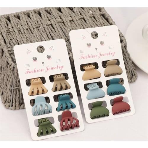 6pc/set Frosted Mini Gripping Clips For Women Girls Plastic Small Hair Crab Claw Barrettes Mini Hairpin Fashion Hair Accessories
