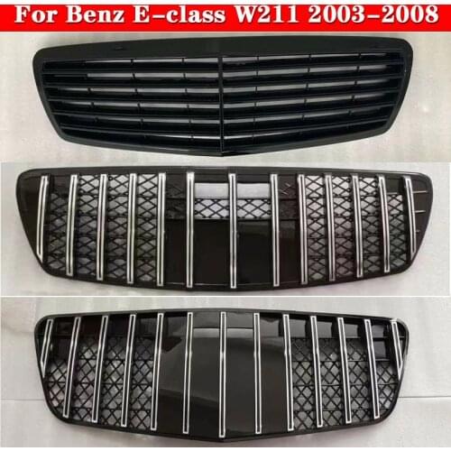 Car Styling center grille For Mercedes-Benz E-class W211 2003-2008 ABS Front Bumper Grill Original and GT Vertical Bar Middle