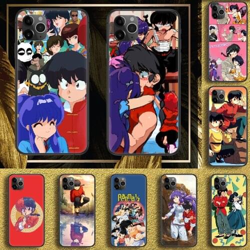 Anime Cartoon Ranma 1 2 Phone Case Cover Hull For iphone 5 5s se 2 6 6s 7 8 12 mini plus X XS XR 11 PRO MAX black tpu coque