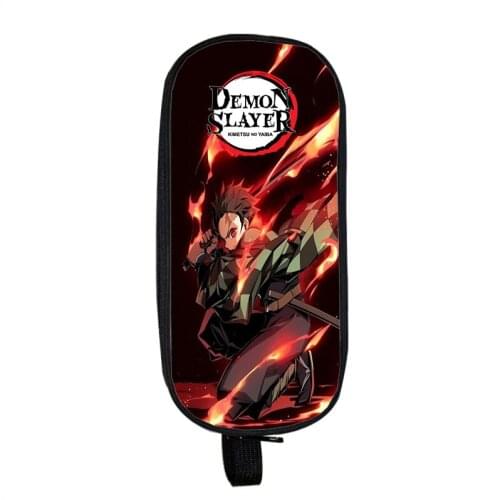 Demon Slayer Kimetsu No Yaiba Girls Boys Cartoon Pencil Case School Pouches Children Student Pen Bag Kids Purse Wallet