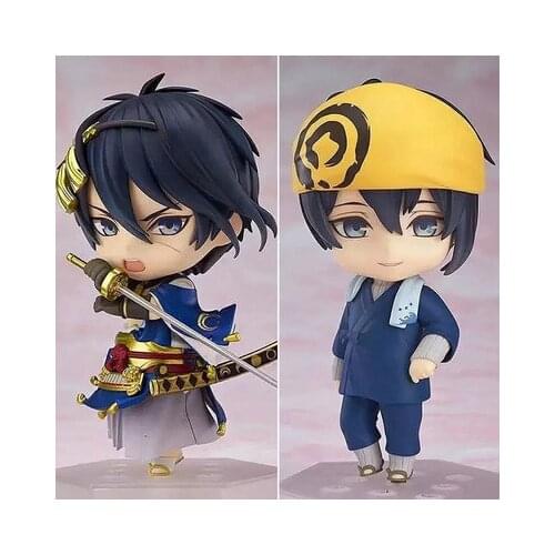 10cm 2pcs/set Anime Touken Ranbu Online Mikazuki Munechika Q Version Cartoon PVC Action Figure Model Toys Mini Collection Doll