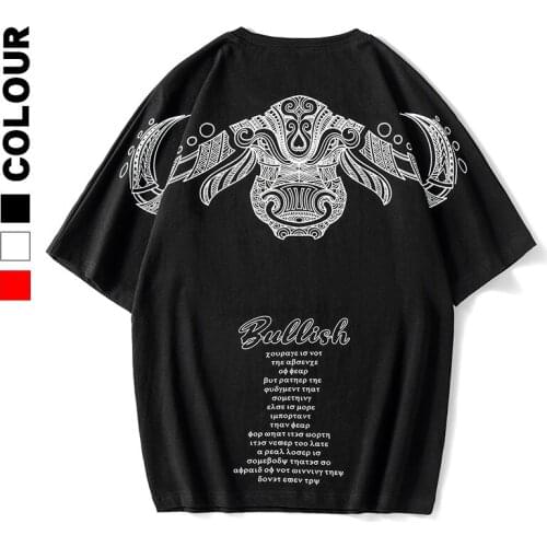 The new spring and summer 2021 cotton tide loose short sleeve T-shirt male the current Chinese wind menswear phoenix embroidery