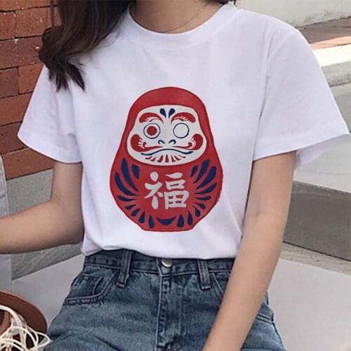 Japanese Doll Graphic Print T-shirt Women Harajuku Aesthetic White Top Vintage Tshirt 2021 New Summer Fashion Y2k Female T Shirt