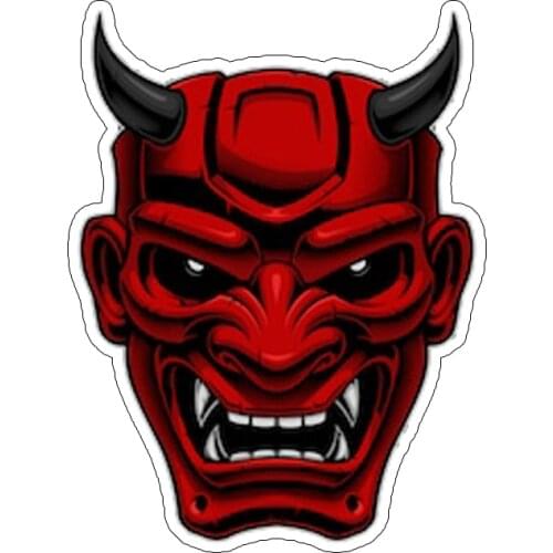 Emon mask ayaku ghost head motorcycle car decal bumper sticker