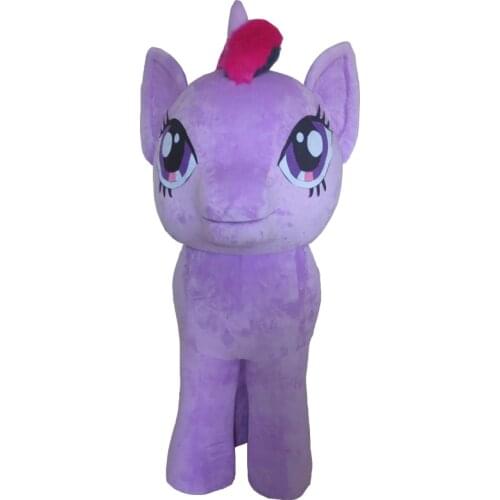 Little Pony mascot costume Unicorn mascot costume Light Blue and purple Costume Character in four legs fancy dress for Hallowee
