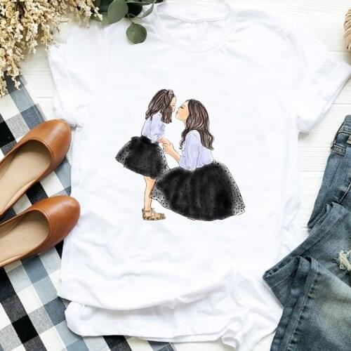Daughter Mom 90s Printing Mother Fashion Ladies Graphic Printed Tee Top Tshirt Female T-shirt Women Shirt Casual Cute Clothes