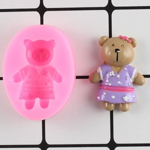 Bear Silicone Fondant Mold DIY Party Baking Cupcake Topper Cake Decorating Tools Polymer Candy Clay Chocolate Gumpaste Moulds