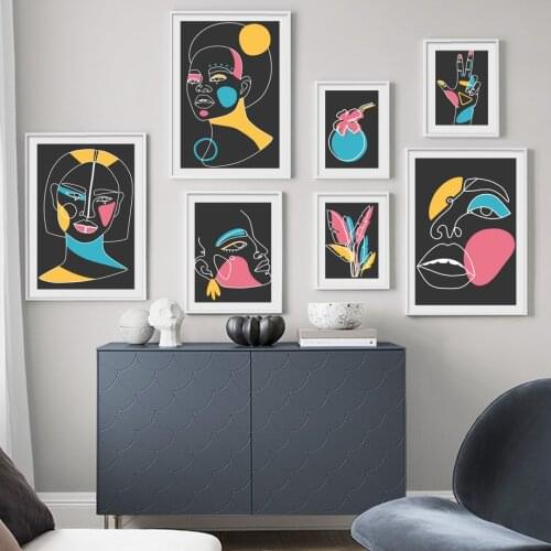 Minimalist Abstract Figure Plant Gallery Wall Art Canvas Painting Nordic Posters And Prints Wall Pictures For Living Room Decor