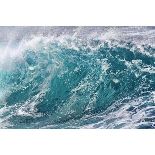 POWERFUL WAVE WALL BREAKING BEACH SURF SEA Art print Silk poster Home Wall Decor