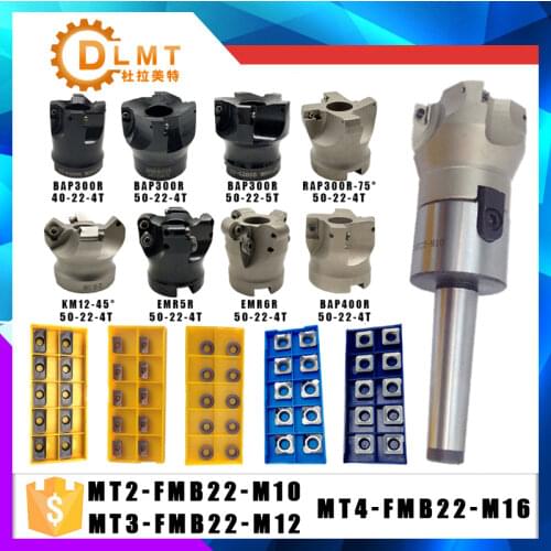 10pcs APMT1604 1135 Inserts For Power Tool+MT2 FMB22 MT3 FMB22 MT4 FMB22 Shank BAP300R 400R 50mm Face Milling CNC Cutter