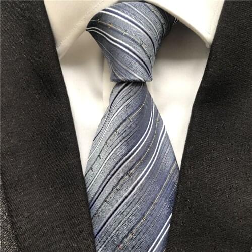 10 cm Unique Design Mens Ties Jacquard Woven Neck Tie Fashion Gray Striped Neckties to Match Shirts