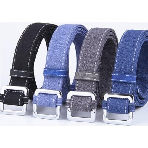 Mens womens denim non-porous belt Soft woven belt Alloy Buckle