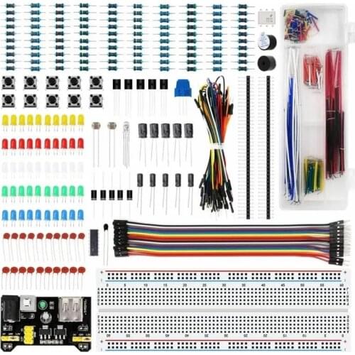 200pcs Electronics Component Basic Starter Kits Resistor Buzzer Capacitor LEDs with plastic storage box Geekcreit for Arduino