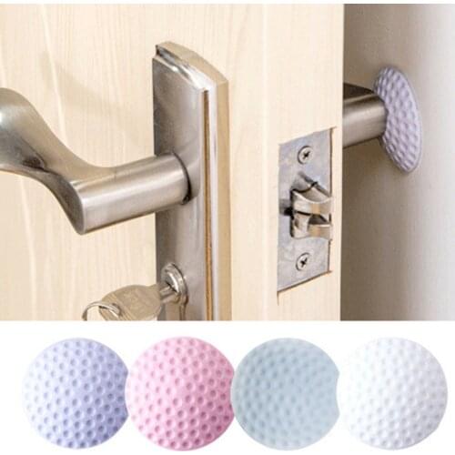 Wall Protector Door Handle Bumper Guard Stopper Anti-slip Sticker Self Adhesive Rubber Round Door Crash Pad Door Stops