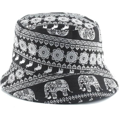 New Vintage Black Bucket Hat Men Reversible Fisherman Hat Street Hip Hop Fishing Bucket Cap Summer Sun Hats For Women