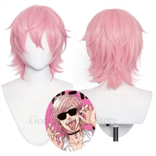 Anime Yarichin Bitch Bu Club Cosplay Ayato Yuri Wig Pink Short Heat Resistant Hair Halloween Role Play