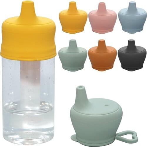 Food Grade Silicone Baby Feeding Mug Lid Fashion Infant Drinkware Sippy Cups For Toddlers & Kids With Straw Cup