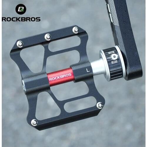 ROCKBROS Bike Pedales MTB Quick Release CNC Rainproof 8.2cm Widened Non-slip Chrome Molybdenum Seal Bearing Bicycle Road Pedal