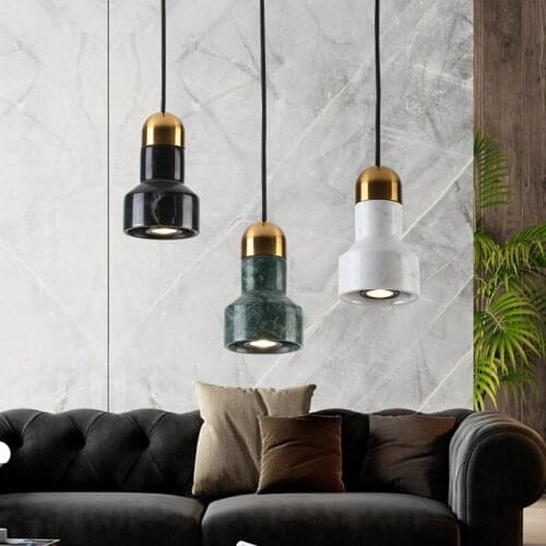 Nordic restaurant chandelier three Danish minimalist bar table marble lamps bedroom bedside Chandelier