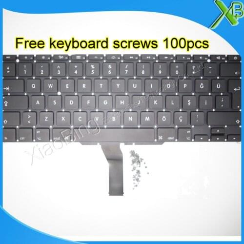 Brand New TR Turkish Turkey keyboard+100pcs keyboard screws For MacBook Air 11.6" A1370 A1465 2010-2015 Years