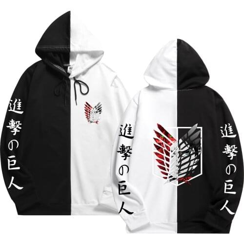 Hot Japanese Anime Attack on Titan print Patchwork Thin Hoodie Anime Hoodies Harajuku Streetwear Men Women sweat Sweatshirt