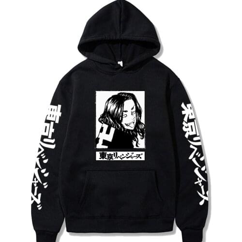 Japanese Anime Hip Hop Tokyo Revengers Hoodies 2021 Winter Manjiro Sano Sweatshirts Streetwear for Women/men