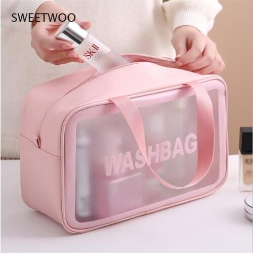 Women Portable Travel Toiletry Bag Transparent Makeup Storage Bag Waterproof Large Capacity Cosmetic Organizer Beauty Case