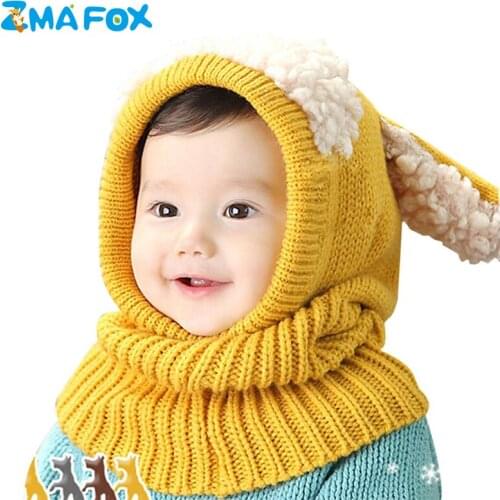 Zmafox Kids Toddlers Winter Hats Children Thermal Fleece Windproof Beanie Baby Boys Girls Plush Hooded Caps with Neck Warmer