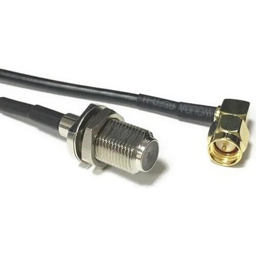 1pc New SMA Male Plug Right Angle To F Female Jack Connector RG174 Cable Adapter 20CM Wholesale Fast Ship