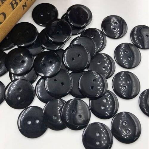 100 pcs Black New 18mm 2 holes Plastic Button/Sewing lots Mix-Free Shipping PH273