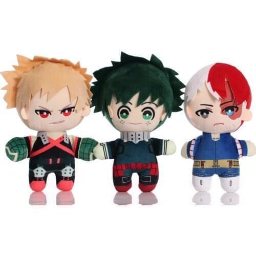 12pcs/set Cartoon Anime My Hero Academia Plush Toys Cute Midoriya Izuku Deku Bakugou Katsuki Todoroki Shoto Stuffed Boy Doll Toy