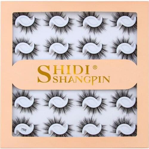 SHIDISHANGPIN 16/20 Pairs Soft 3D Mink Lashes Faux Thick Natural Long False Eyelashes Cosmetic Makeup Tool Extension Eye Lashes