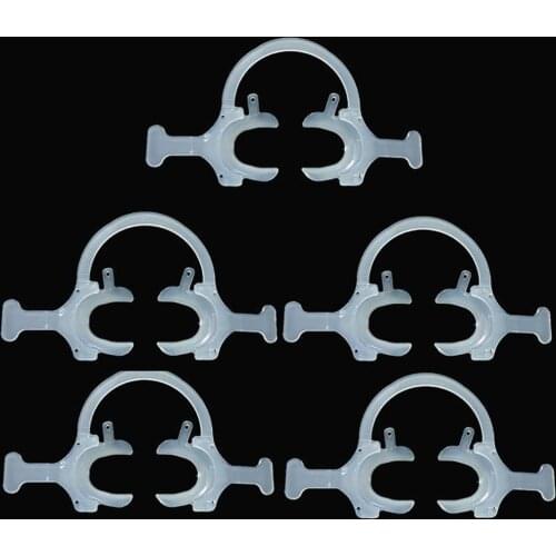 5pcs Dental Cheek Lip Retractor Mouth Opener C-Shape with Handle White small