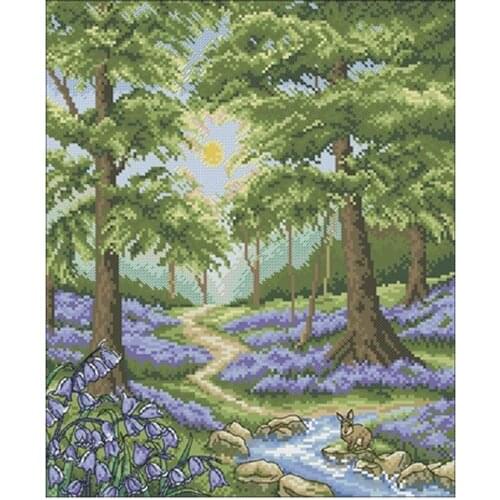 Bluebell Forest patterns Counted Cross Stitch 11CT 14CT 18CT DIY Chinese Cross Stitch Kits Embroidery Needlework Sets