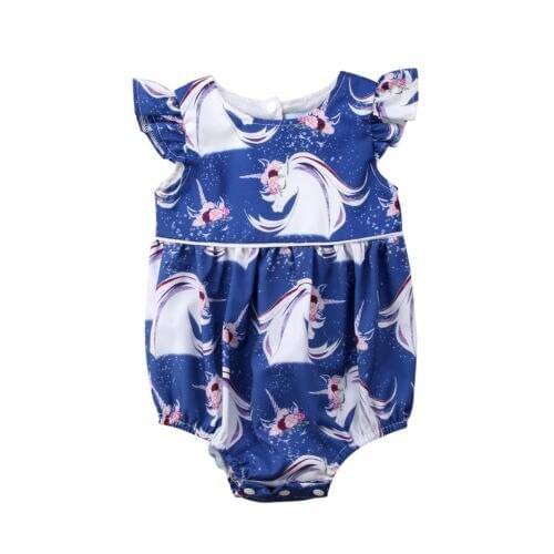 Newborn Toddler Baby Girls Floral Print Sleeveless Bodysuit Jumpsuit Cotton Outfits Clothes Size 0-24M