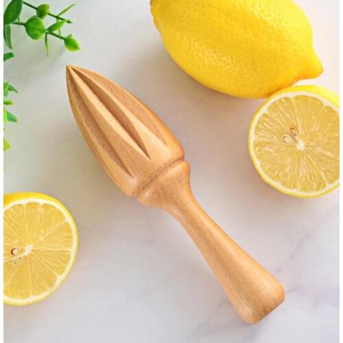 Beech Lemon Juicer Manually Wooden Lemon Squeezer Orange Citrus Juice Extractor Lemon Reamer Without Lacquer Wax SN3348