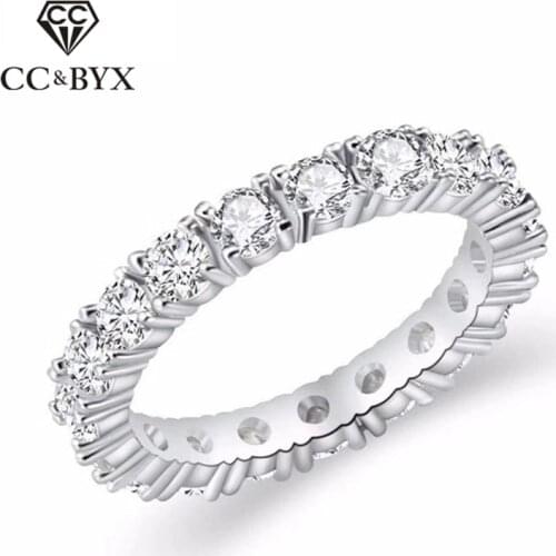 CC S925 Silver Rings For Women Cubic Zirconia Fashion Jewelry Bridal Wedding Engagement Ring Accessories Drop Shipping CC1565