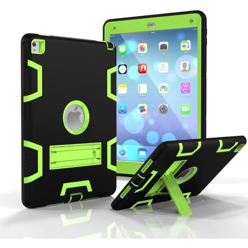 Stand TPU Case For iPad Pro 9.7 Cover Heavy Duty Hybrid Silicon Rugged Armor Shockproof Hard Case Cover For Apple iPad Pro 9.7"